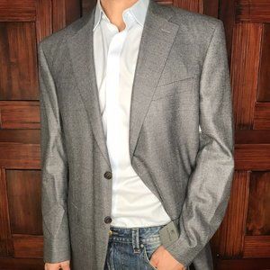 Canali Classic Grey Stretch Wool Sport Coat 44L